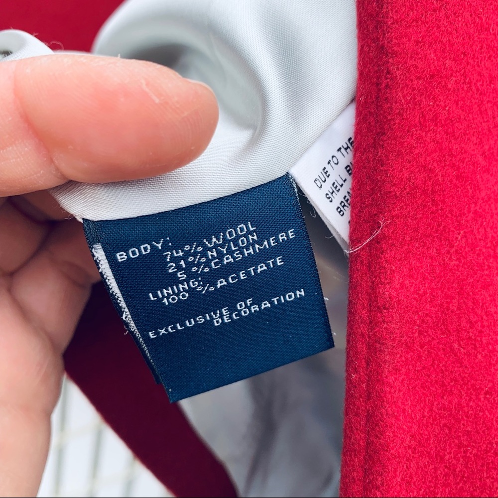 H HILFIGER RED WOOL/CASHMERE BLEND BLAZER SZ 8 - Picture 7 of 7